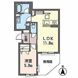 シャーメゾンアベリア 1LDKの間取図画像