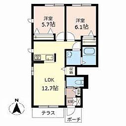 アンビシア 2LDKの間取図画像