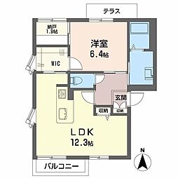 バウム西賀茂 1階1SLDKの間取り