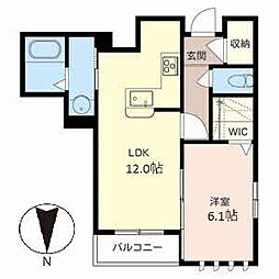 京洛舎　東山三条 3階1LDKの間取り