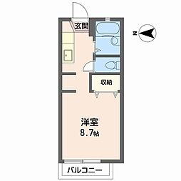 アーバン　ソレイユ 2階ワンルームの間取り