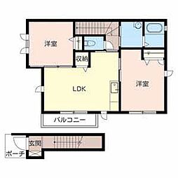 フォルム菖蒲台 2LDKの間取図画像