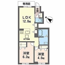 シャーメゾン プレミアスII 2LDKの間取図画像