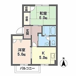 ヴェナビスタ 2Kの間取図画像