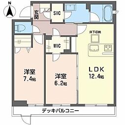 シャーメゾン　光 1階2LDKの間取り