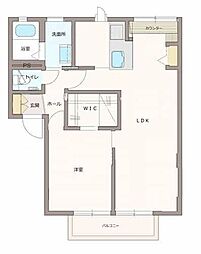 ハイツ池田Ｅ 2階1LDKの間取り