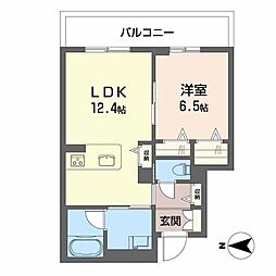 シャトードール　リュミエール 0402 4階1LDKの間取り