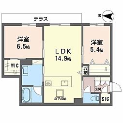 ラバンス 2LDKの間取図画像