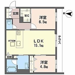 ラバンス 2LDKの間取図画像