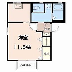 グラツィエ　平方 2階ワンルームの間取り
