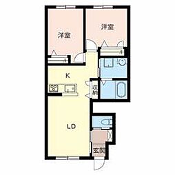 セントラルレジデンス2 2LDKの間取図画像