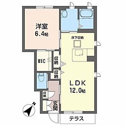 シャーメゾンテルス 1LDKの間取図画像