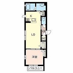 グランハイツハロー 1LDKの間取図画像