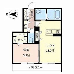 ラ・シゴーニュ・ウエスト 1LDKの間取図画像