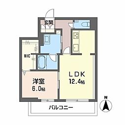 京都市伏見区新町5丁目マンション 1LDKの間取図画像