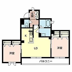 シャーメゾン瑞光 2LDKの間取図画像