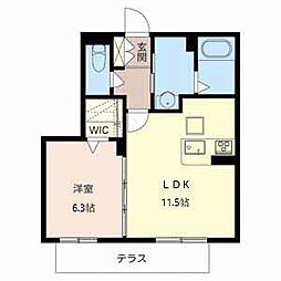 シャーメゾンプランドールK 1LDKの間取図画像