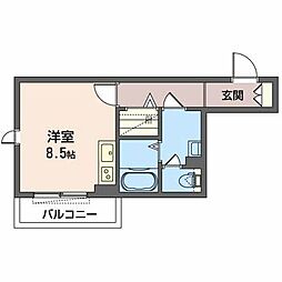 セントラルレジデンス4 ワンルームの間取図画像