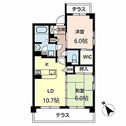 クリスタル上山手 2LDKの間取図画像
