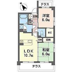 クリスタル上山手 2LDKの間取図画像