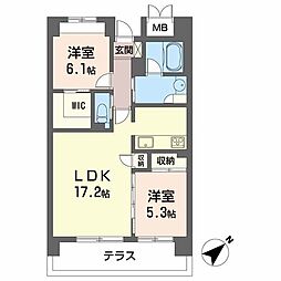 ルーチェ千里山 2LDKの間取図画像
