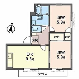 ファミール横屋 2LDKの間取図画像
