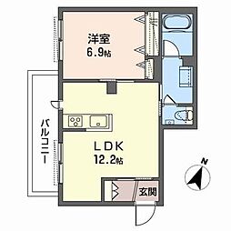 シャーメゾンガーデンズKNK 1LDKの間取図画像