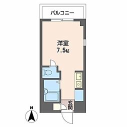 レファインドu ワンルームの間取図画像