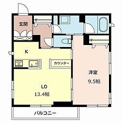 CasaMoNo 1LDKの間取図画像