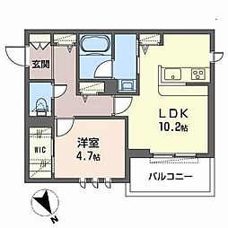 シャーメゾンレオ 1LDKの間取図画像