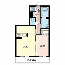 シャーメゾン天理 1LDKの間取図画像