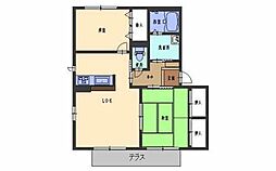 グリーン・スプリング 1階2LDKの間取り