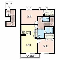 シャーメゾンMIZUKI 2LDKの間取図画像