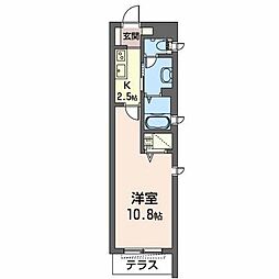 SOLLEVANTE10 1Kの間取図画像
