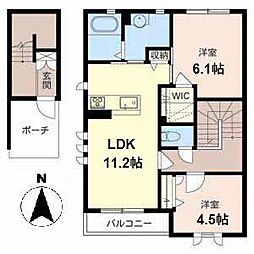 ヴィラーチェ高鷲A 2LDKの間取図画像