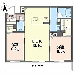 シャーメゾン・ラ・グランシェール 2LDKの間取図画像