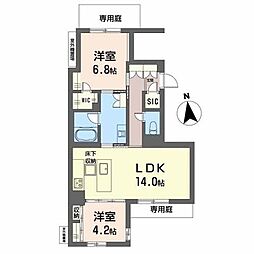 シャーメゾン ナカナカ 2LDKの間取図画像
