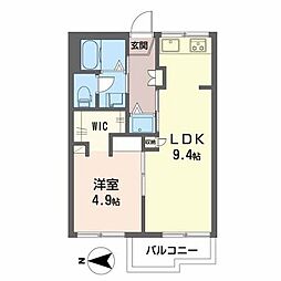 タウニーモリイ 1LDKの間取図画像