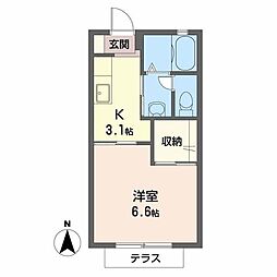 サン・バリュージュ 1Kの間取図画像