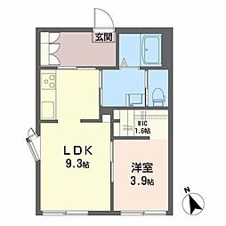 フォーブル南光台 1LDKの間取図画像
