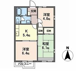 クアドリフォリオ 3Kの間取図画像