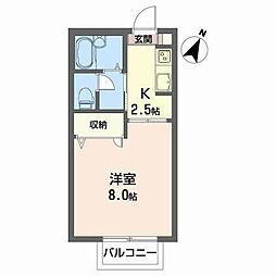 パークコート泉弐番館 1Kの間取図画像