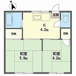 ロジュマン木村 2Kの間取図画像
