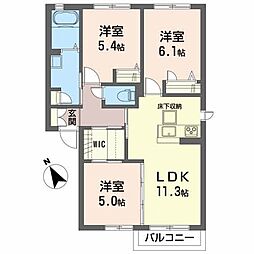 アルカディアB 3LDKの間取図画像