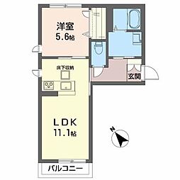 アステールA 1LDKの間取図画像