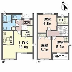 ディアス・パルモ 3LDKの間取図画像