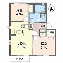 アイコート明石台 2LDKの間取図画像