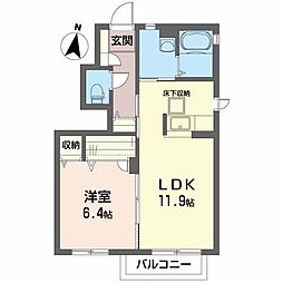 シャーメゾンSKWEST 1LDKの間取図画像
