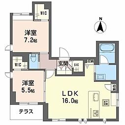 ラスティア泉中央 2LDKの間取図画像