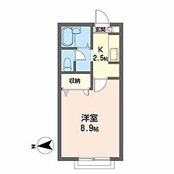 STハイツ 1Kの間取図画像